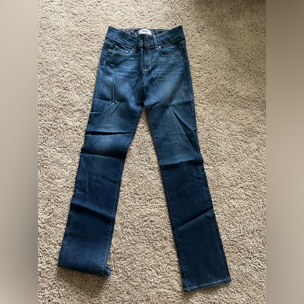 Paige Slim Straight Stretch Blue Jeans Sz 27
